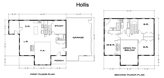 Hollis Timber Frame Post & Beam Home floorplan